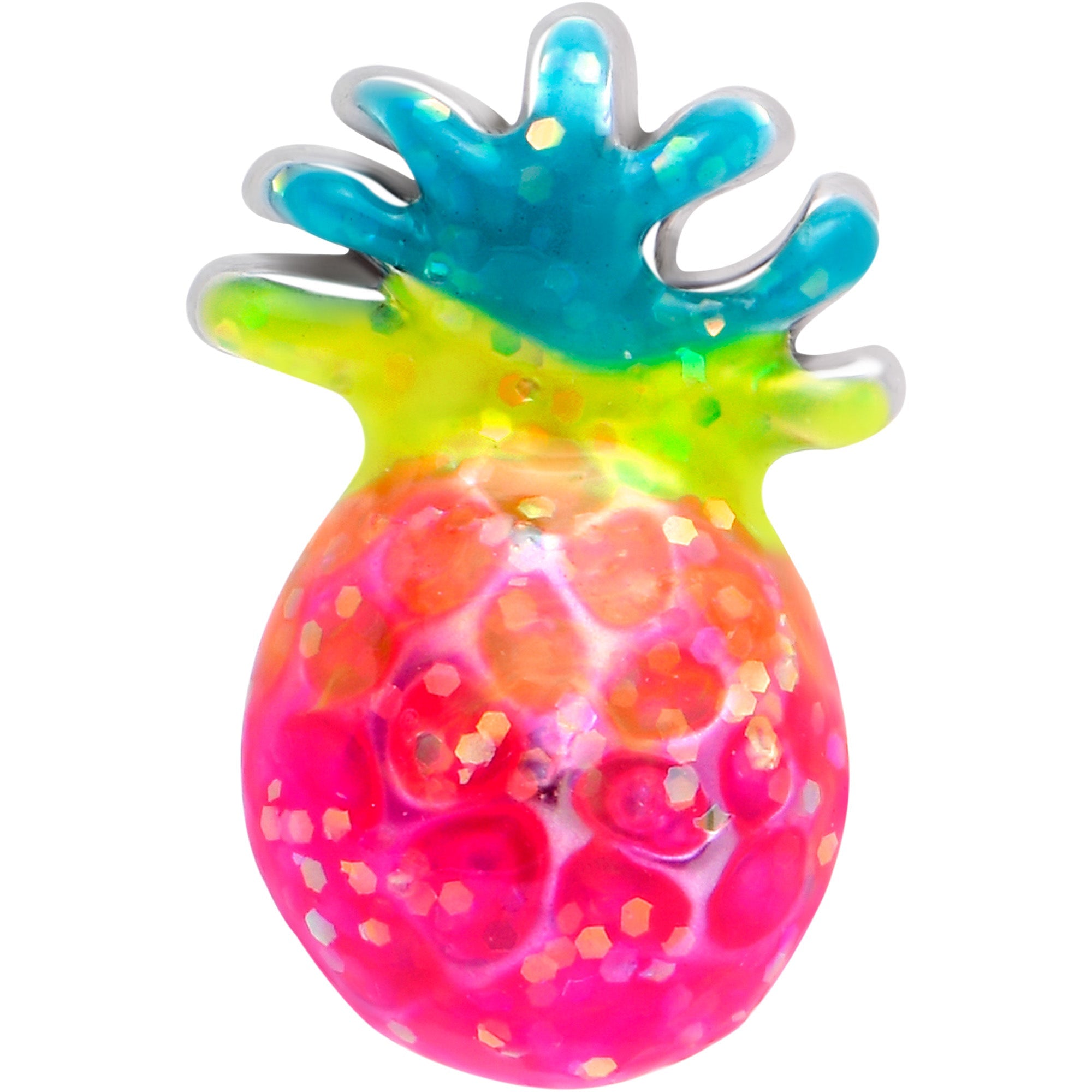 20G 7mm Hot Tropical Pineapple L Shape Nose Ring