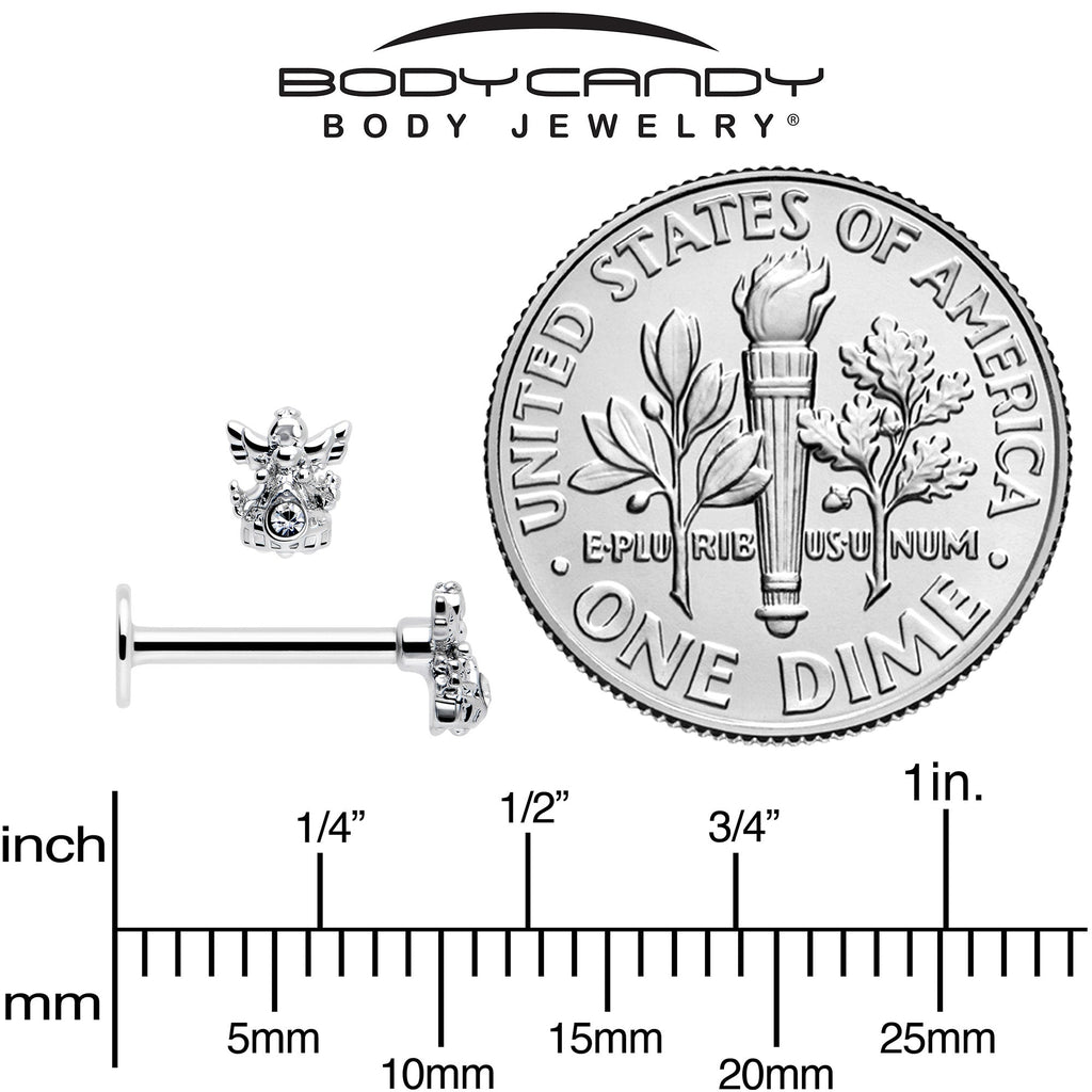 16G 5/16 Clear CZ Gem Fabulous Angel Labret Monroe Tragus