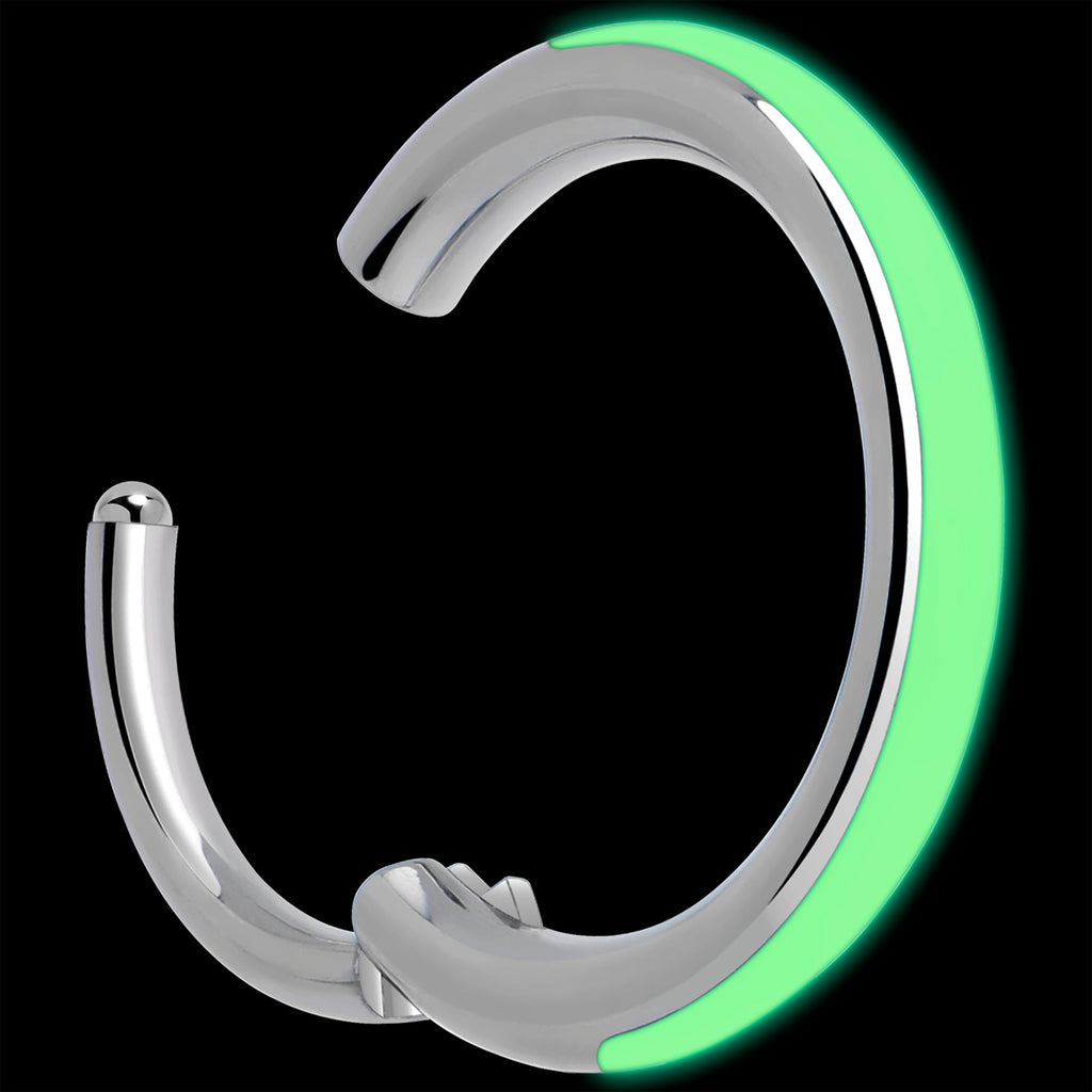 20G Implant Grade Titanium  Glow in the Dark Hinged Segment Nose Hoop