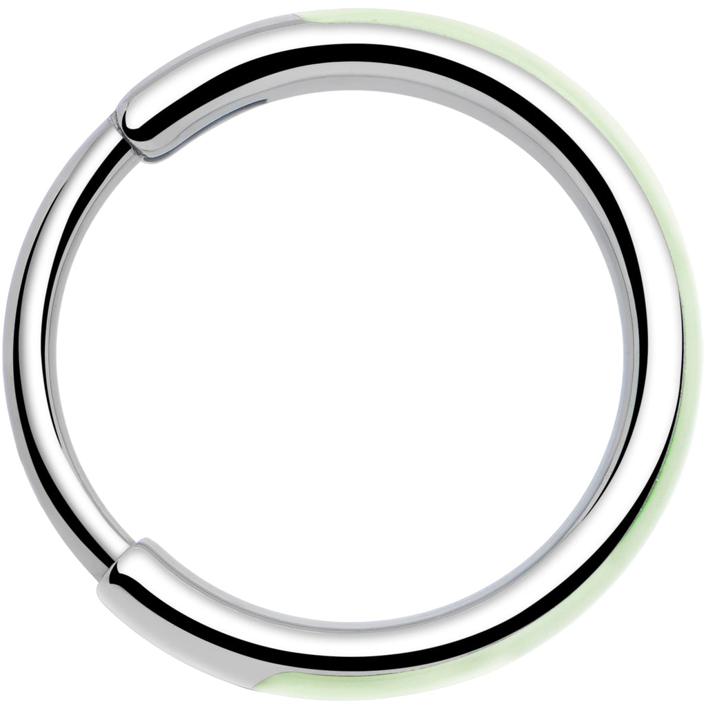 20G Implant Grade Titanium  Glow in the Dark Hinged Segment Nose Hoop