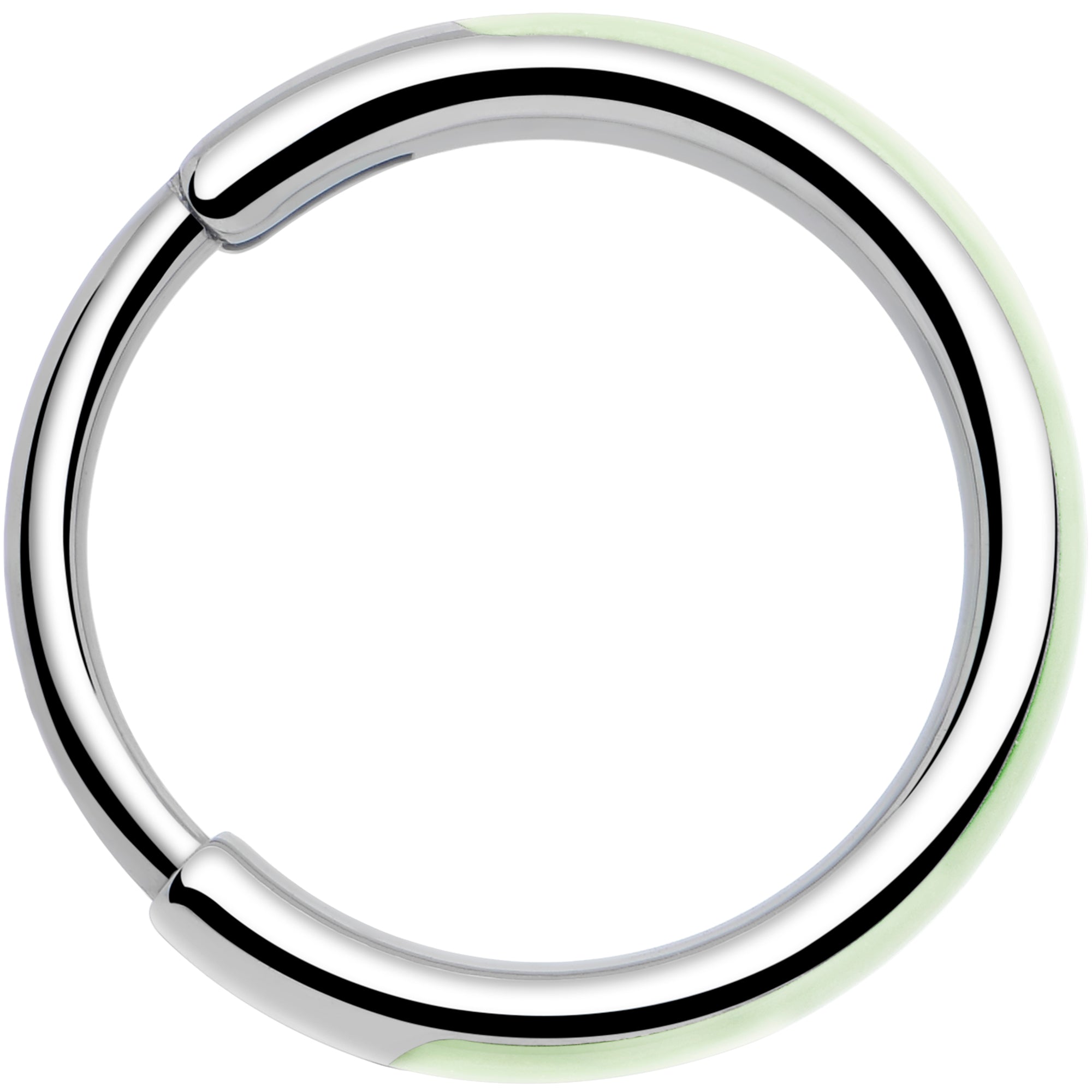 20G Implant Grade Titanium  Glow in the Dark Hinged Segment Nose Hoop