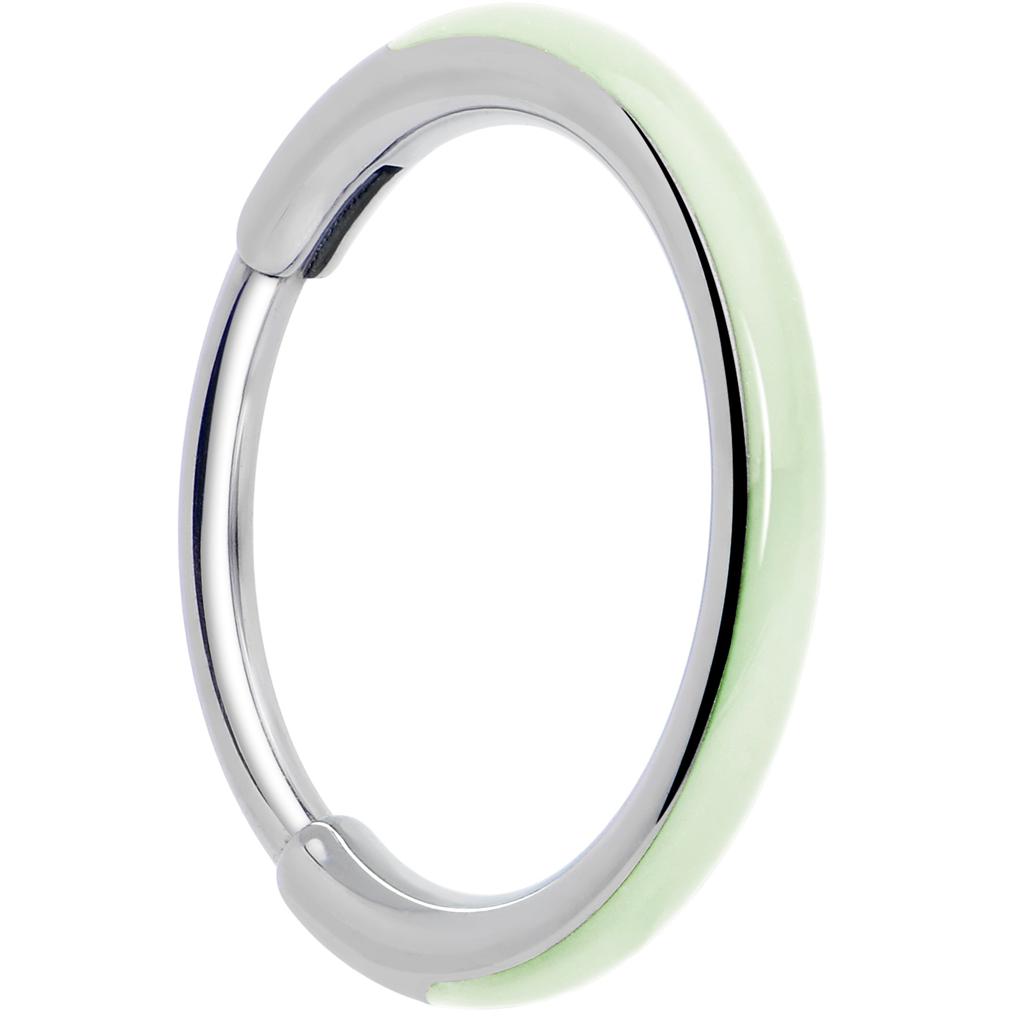20G Implant Grade Titanium  Glow in the Dark Hinged Segment Nose Hoop