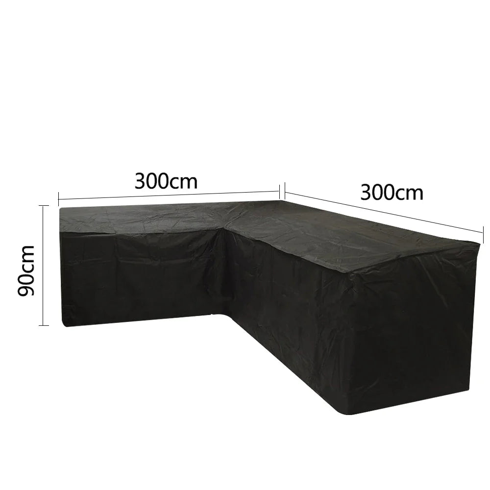 Black Outdoor Furniture Covers Waterproof Rain Snow Dust Wind-Proof Anti-UV Polyester Fiber Garden Lawn Patio Furniture Covers