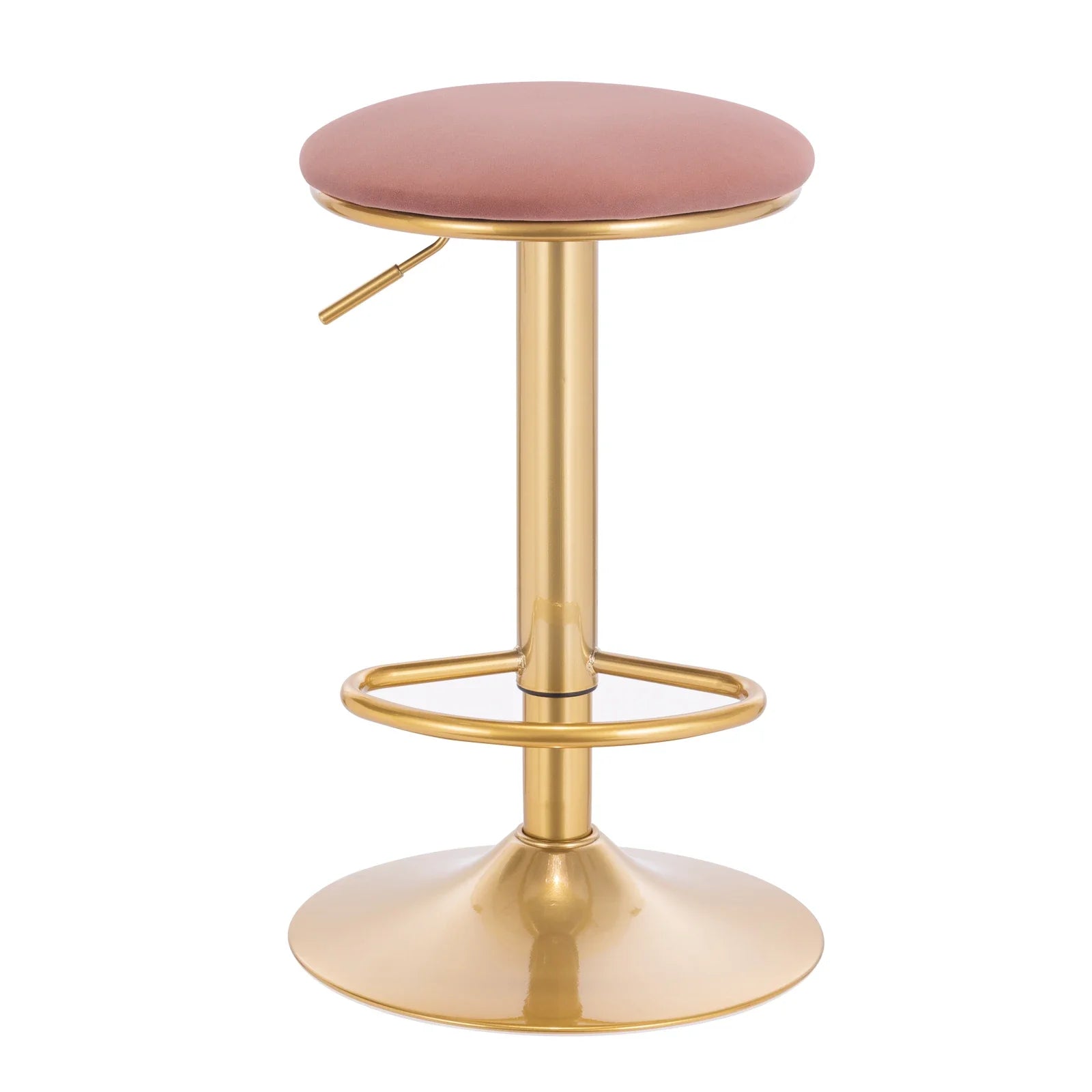 1PC Bar Stool with Footrest Ergonomic 360° Swivel Dining Stool Height-Adjustable Counter Stools for Bistro Kitchen Bar Cafe