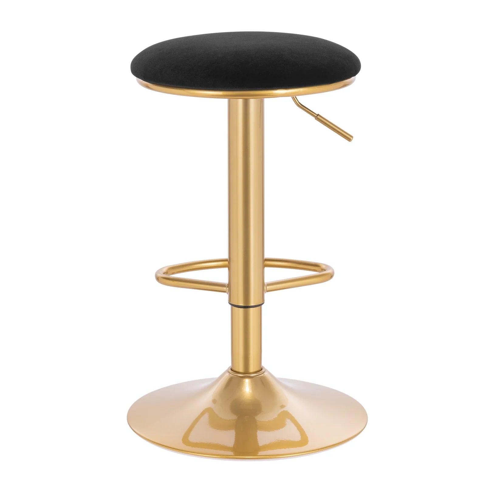 1PC Bar Stool with Footrest Ergonomic 360° Swivel Dining Stool Height-Adjustable Counter Stools for Bistro Kitchen Bar Cafe