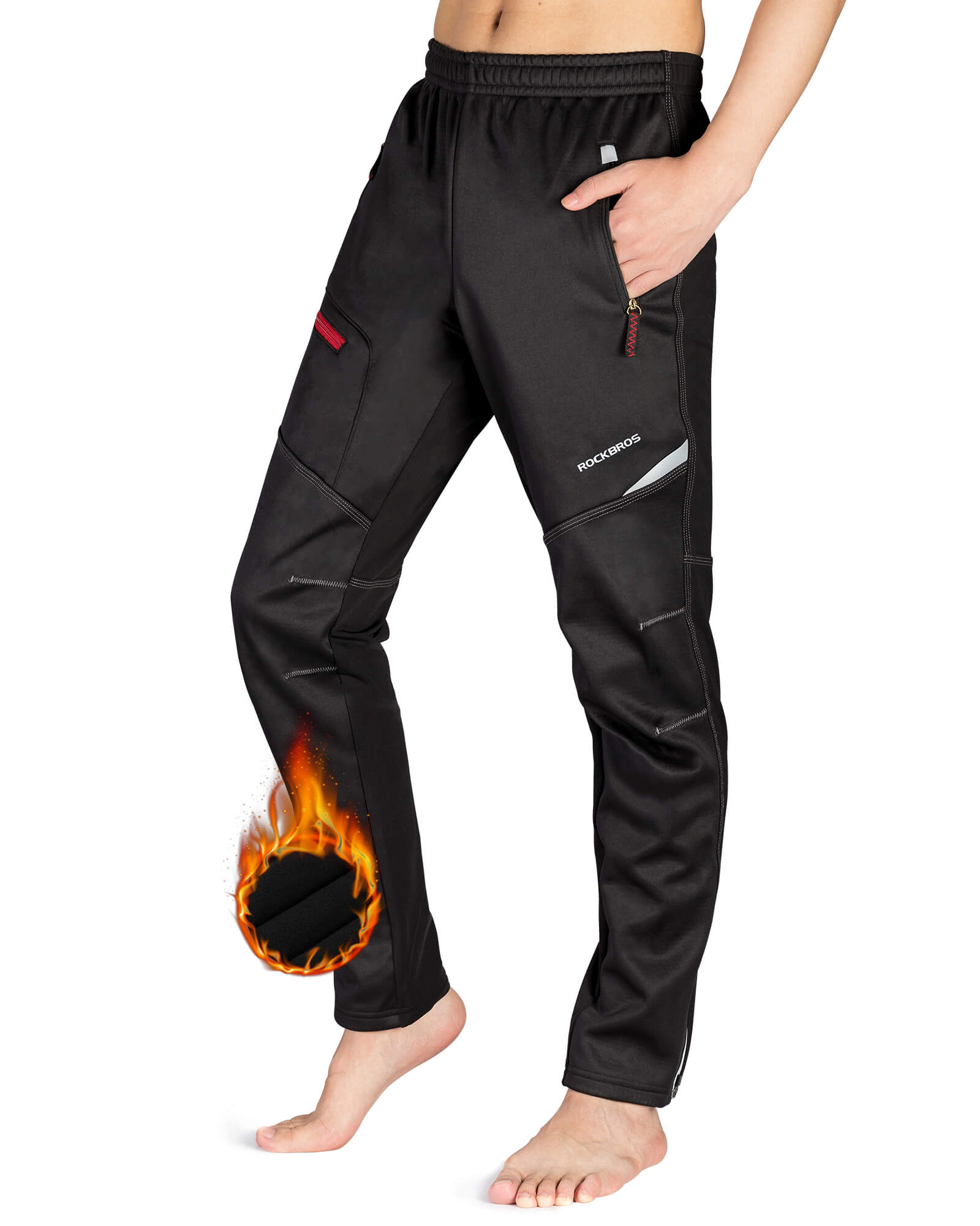 Men's Thermal Fleece Windproof Cycling Pants
