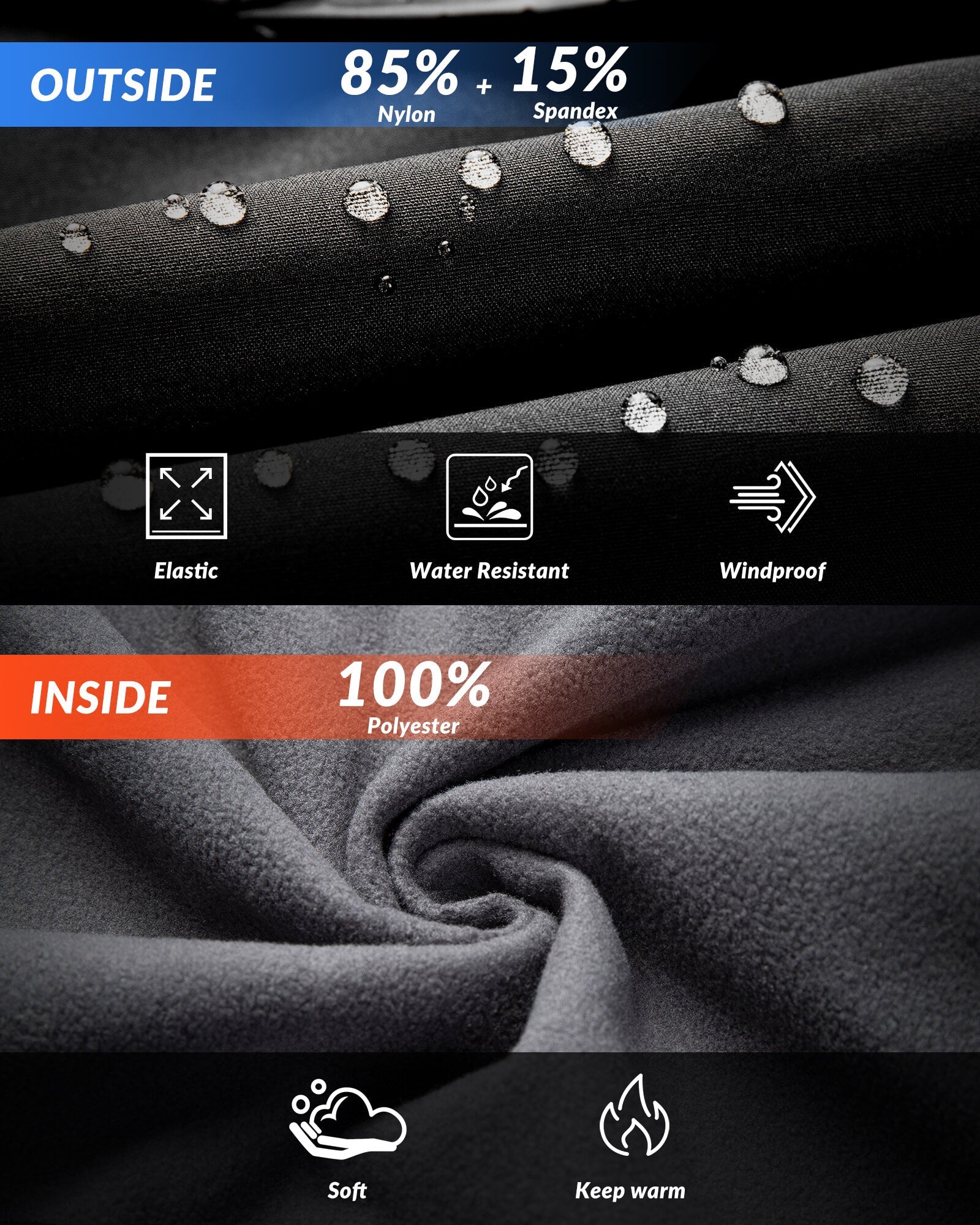 Men's Thermal Fleece Windproof Cycling Pants